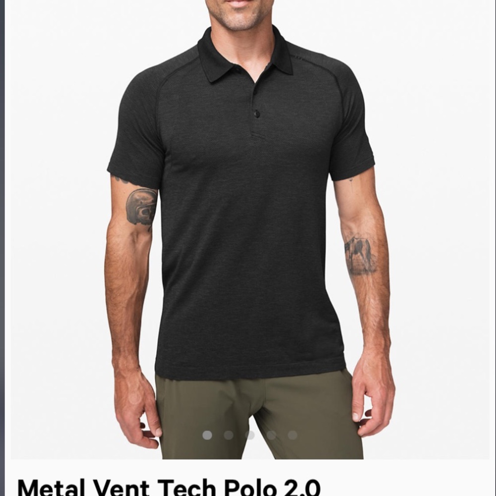 Lululemon Black Polo -breathable Technology sz M/L